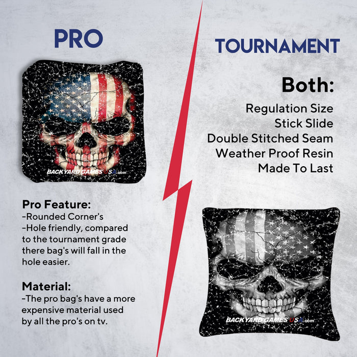 Red Grey Skull Cornhole Bags - Set of 8