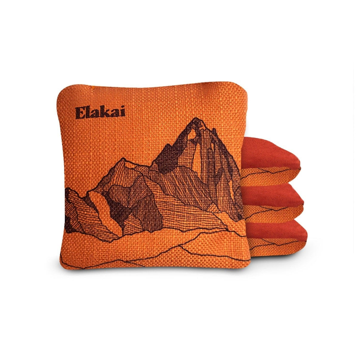 Cornhole Bags Orange Horizon 6-in Dual-Sided Cornhole Bags | Mt. Elakai Design Collection