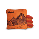 Cornhole Bags Orange Horizon 6-in Dual-Sided Cornhole Bags | Mt. Elakai Design Collection