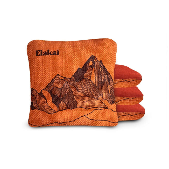 Cornhole Bags Orange Horizon 6-in Dual-Sided Cornhole Bags | Mt. Elakai Design Collection