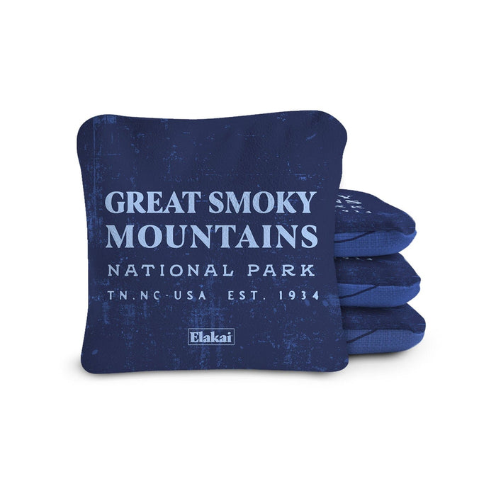 Cornhole Bags Great Smoky Mountains Blue 6-in Dual-Sided Cornhole Bags | National Parks Collection