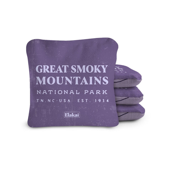 Cornhole Bags Great Smoky Mountains Purple 6-in Dual-Sided Cornhole Bags | National Parks Collection