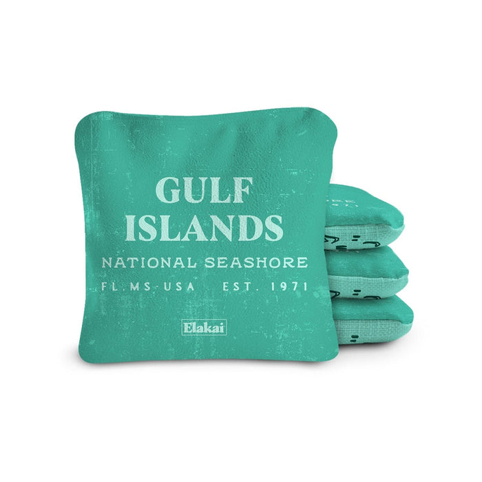Cornhole Bags Gulf Islands Shore Turquoise 6-in Dual-Sided Cornhole Bags | National Parks Collection