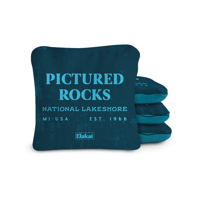 Cornhole Bags Pictured Rocks Blue 6-in Dual-Sided Cornhole Bags | National Parks Collection