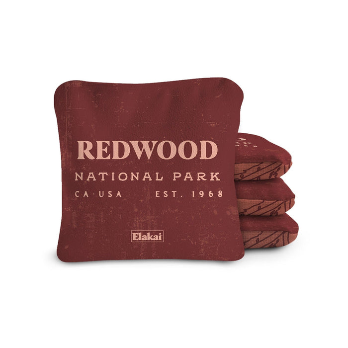 Cornhole Bags Redwoods Burgundy 6-in Dual-Sided Cornhole Bags | National Parks Collection