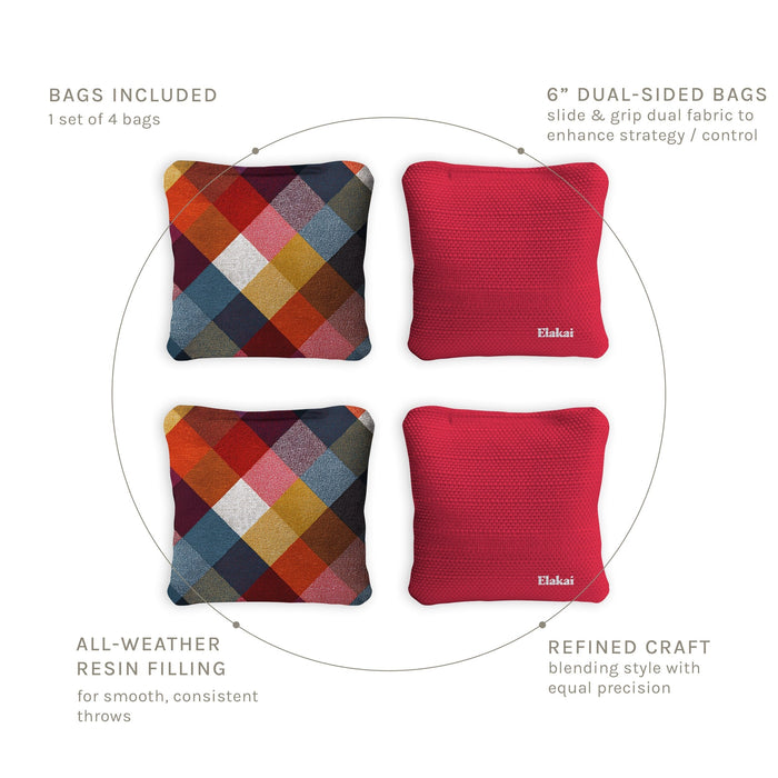 6-in Dual-Sided Cornhole Bags | Plaid Collection