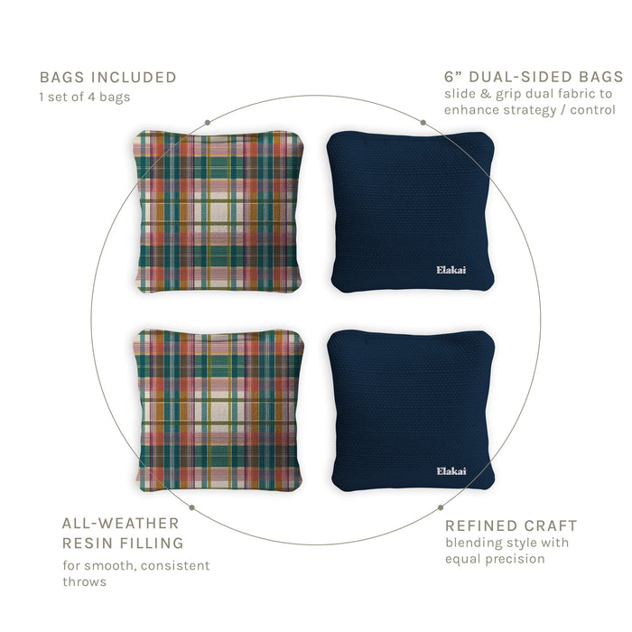 6-in Dual-Sided Cornhole Bags | Plaid Collection