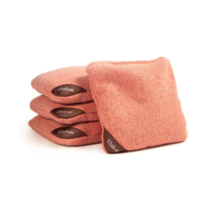 Cornhole Bags Tangerine Orange 6-in Herringbone Cornhole Bags | Premium All-Weather Collection
