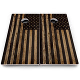 Rustic DTOM & Flag Cornhole Boards – Pro Lite or Pro Elite