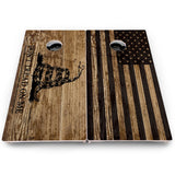 Rustic DTOM & Flag Cornhole Boards – Pro Lite or Pro Elite