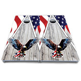 Eagle Triangle Whitewash Cornhole Boards - All Weather Series
