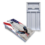 Eagle Triangle Whitewash Cornhole Boards - All Weather Series