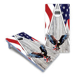 Eagle Triangle Whitewash Cornhole Boards - All Weather Series