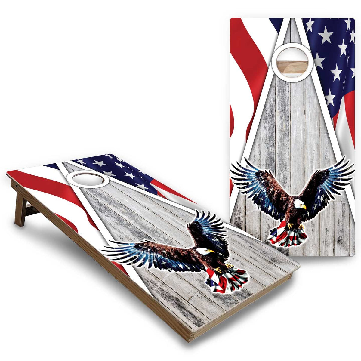 Eagle Flag Cornhole Boards - Backyard Series