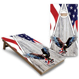 Eagle Flag Cornhole Boards - Backyard Series