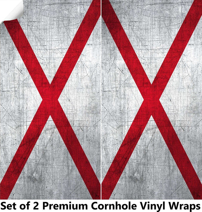 Alabama Classic State Flag Cornhole Boards Wraps (Set of 2)