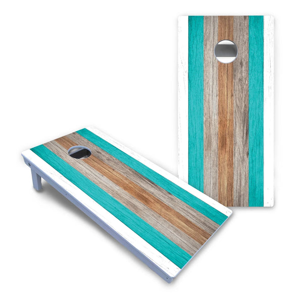 Beach Stripe Cornhole Boards - All Weather Series