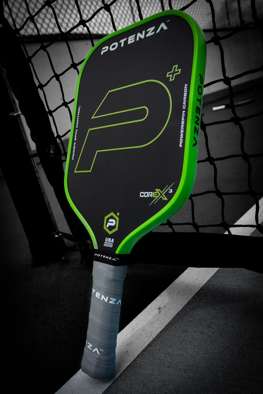 PRO Paddles P+ PowerSpin Carbon COREx3 (Neon Green)