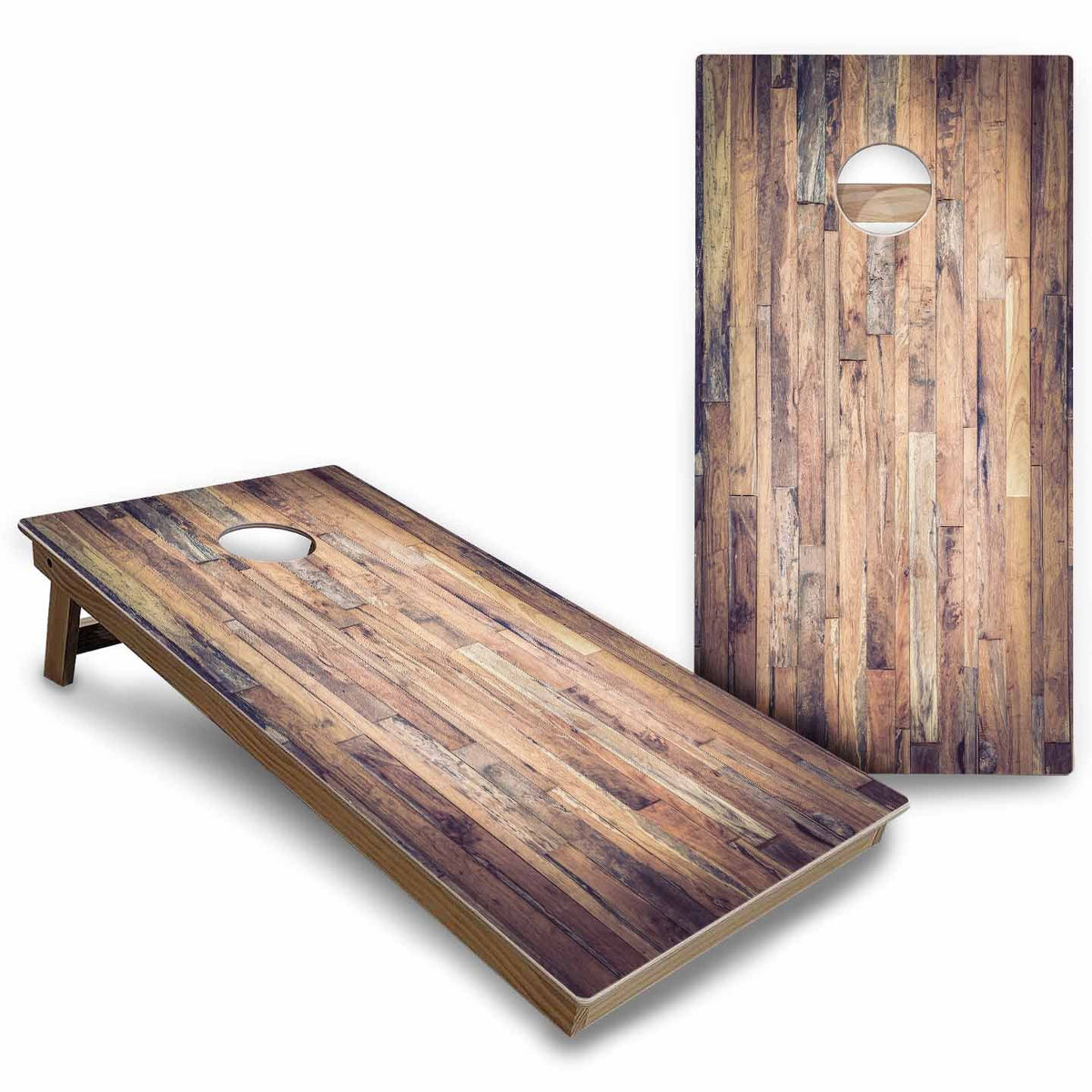 Rustic Wood Cornhole Boards - Backyard Series