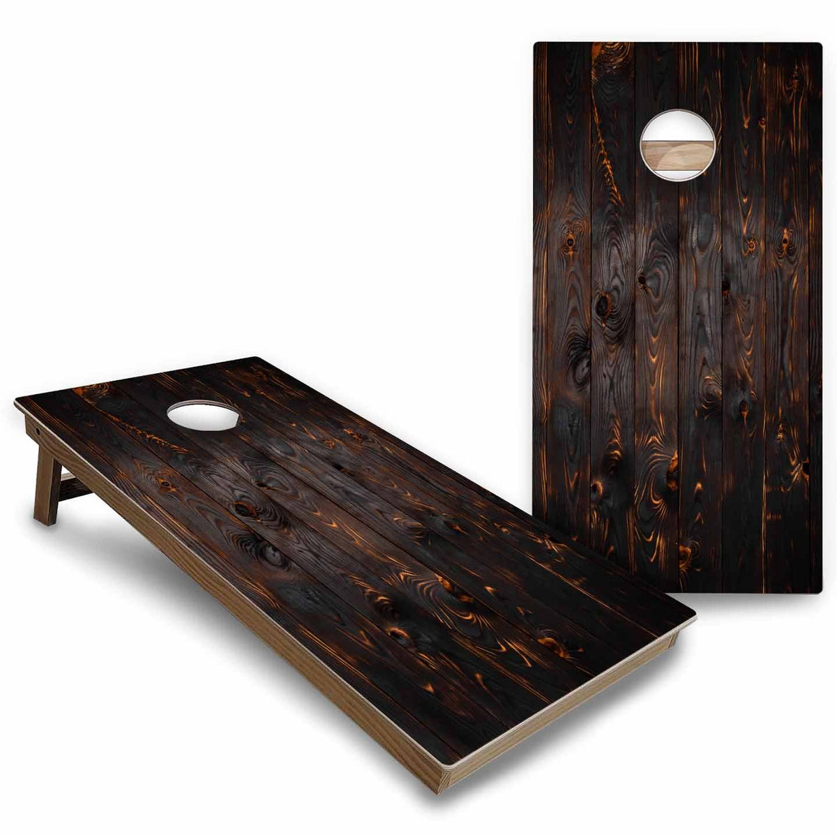 Rustic Wood Cornhole Boards - Backyard Series