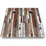 Rustic Mixed Woodgrain Cornhole Boards – Pro Lite or Pro Elite
