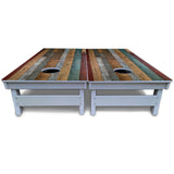 Metallic Wood Planks Cornhole Boards - All Weather Series