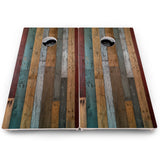 Rustic Mixed Woodgrain Cornhole Boards – Pro Lite or Pro Elite