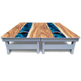 Live Edge River Cornhole Boards - All Weather Series