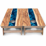 Patterned Background Cornhole Boards - Backyard Series