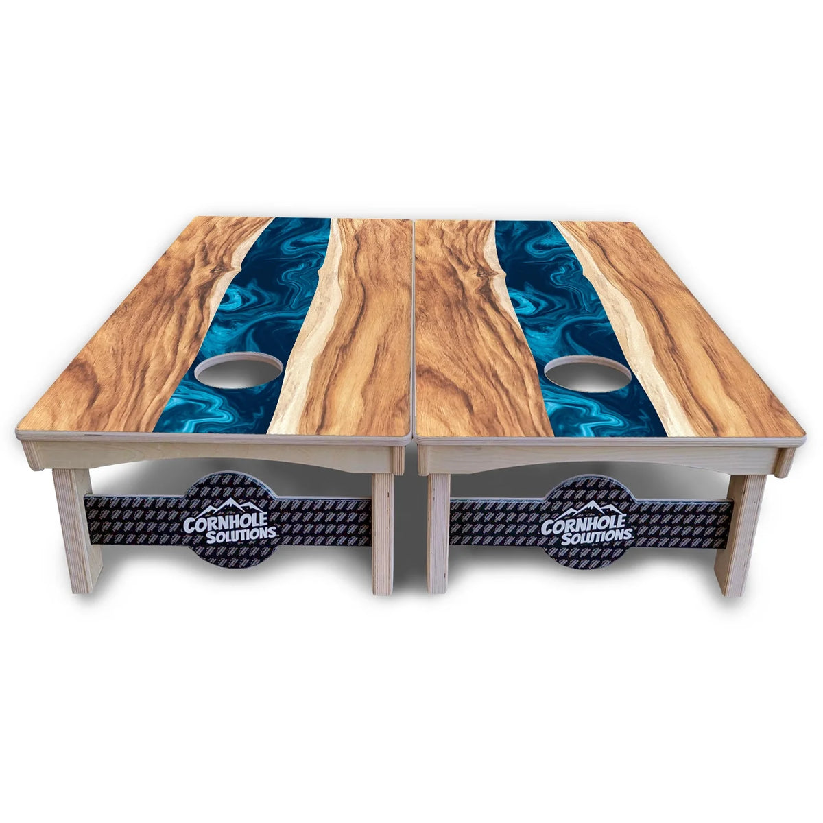 Live Edge River Cornhole Boards – Pro Lite or Pro Elite
