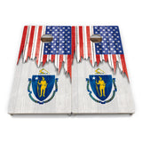 State Flag Cornhole Boards – MA–NJ – Tournament Series