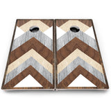 Woodgrain Stripe Cornhole Boards – Pro Lite or Pro Elite