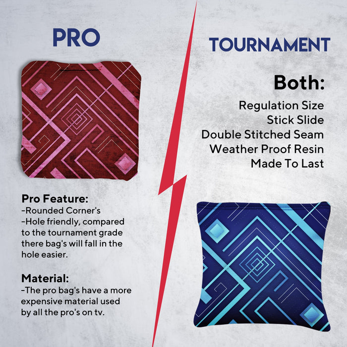 Blue Pink Lines Cornhole Bags