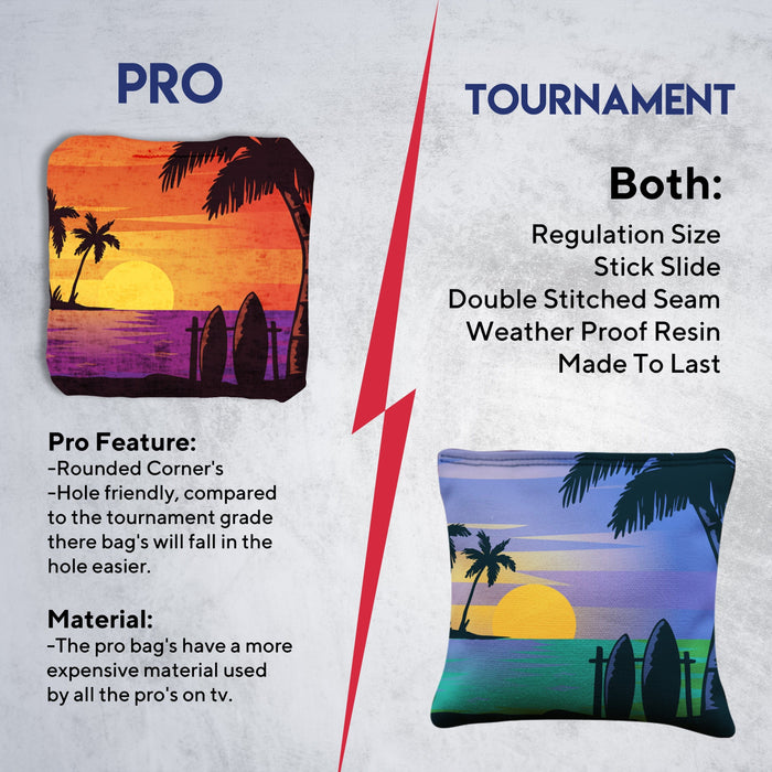 Orange Blue Beach Cornhole Bags