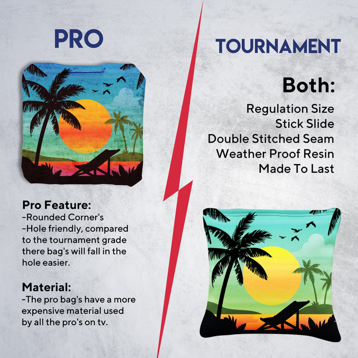 Green Blue Beach Cornhole Bags
