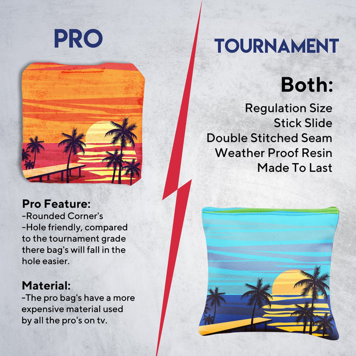 Blue Red Beach Cornhole Bags