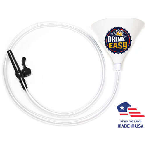 Beer Bong White Social Distancing Beer Funnel with Valve - 6 ft.