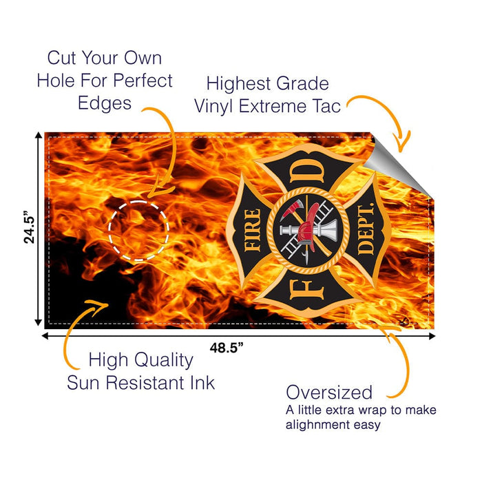 Fire Department Cornhole Boards Wraps (Set of 2)