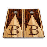 Two-Tone Woodgrain Letter Cornhole Boards – Tournament Series