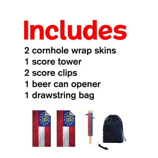 Georgia Classic State Flag Cornhole Boards Wraps (Set of 2)