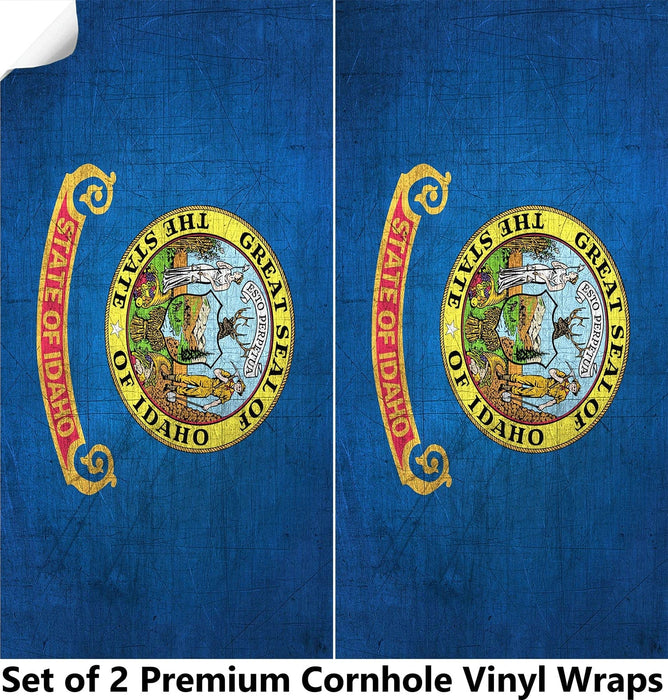 Idaho Classic State Flag Cornhole Boards Wraps (Set of 2)