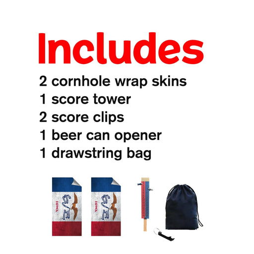 Iowa Classic State Flag Cornhole Boards Wraps (Set of 2)