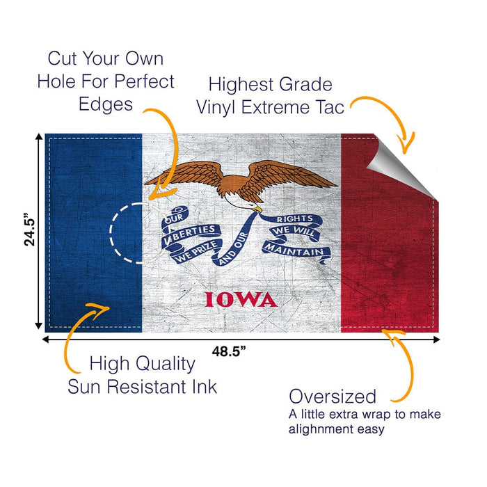 Iowa Classic State Flag Cornhole Boards Wraps (Set of 2)
