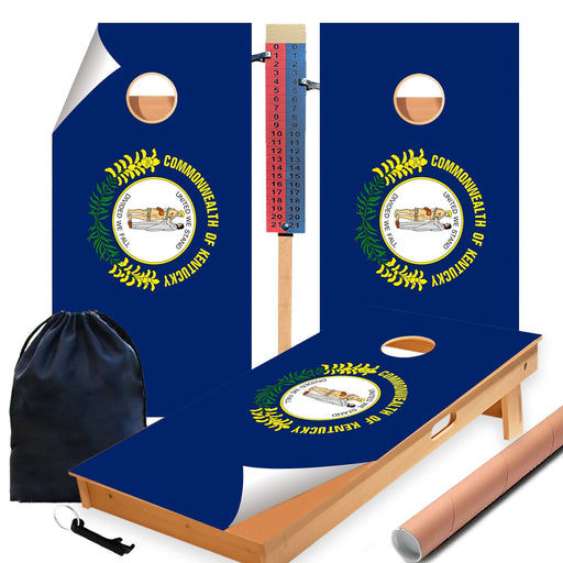 Kentucky Classic State Flag Cornhole Boards Wraps (Set of 2)