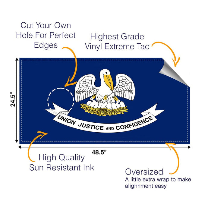 Louisiana Classic State Flag Cornhole Boards Wraps (Set of 2)