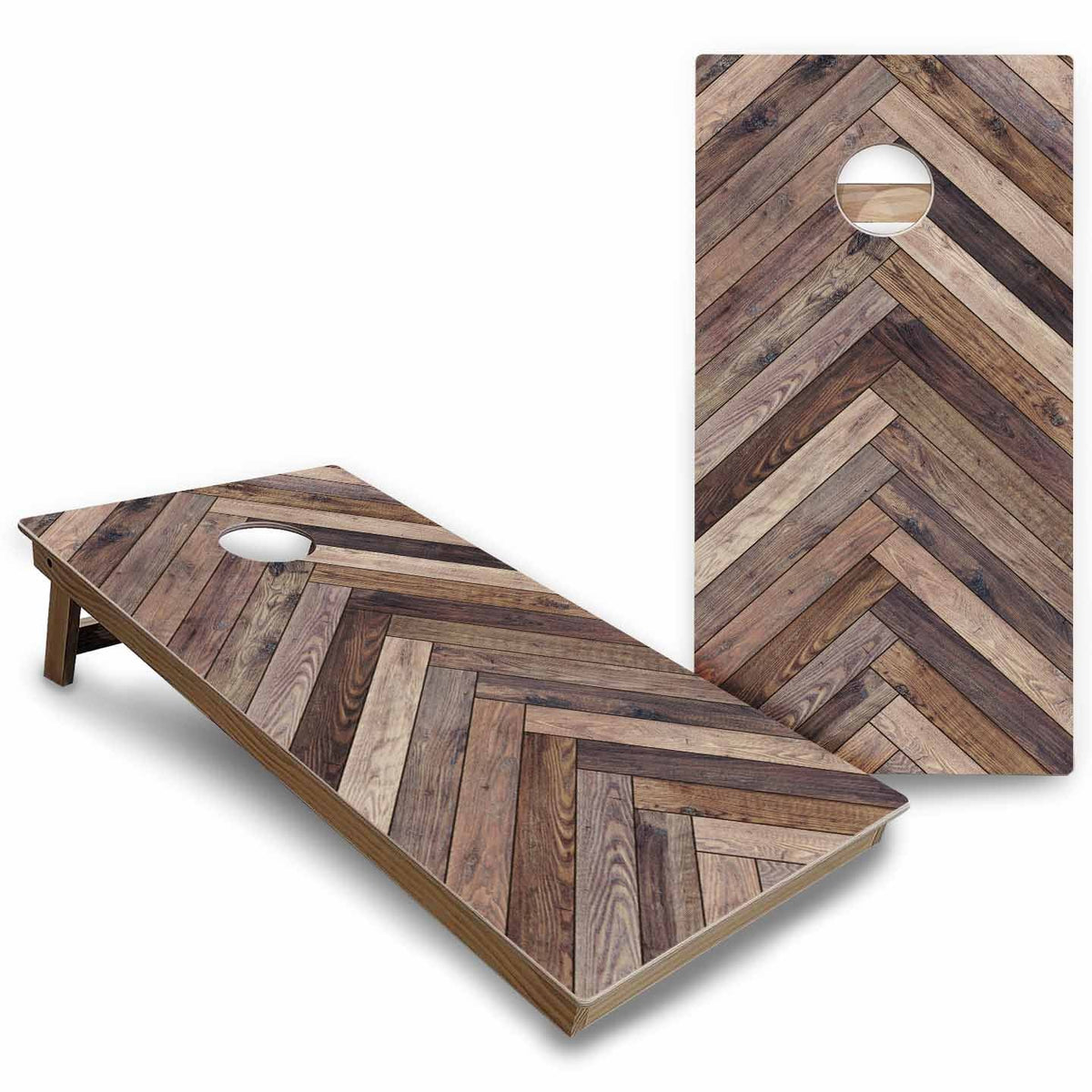 Rustic Wood Cornhole Boards - Backyard Series