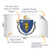 Massachusetts Classic State Flag Cornhole Boards Wraps (Set of 2)