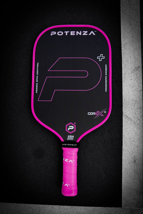 PRO Paddles P+ PowerSpin Carbon COREx3 (Neon Pink, Elongated Face)