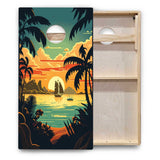 Beach/Mountain Sunset Cornhole Boards - Backyard Series