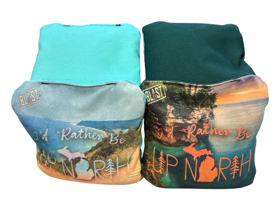 Cornhole Bag Up North Lake Michigan All Weather Slick and Stick CORNHOLE Bags